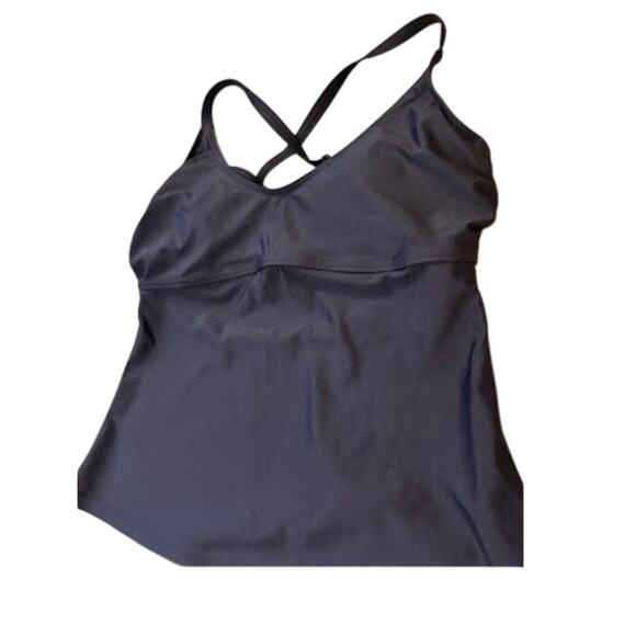 Prana Black Tankini Swim Top Women’s Size 36D / Medium Adjustable Straps - Picture 6 of 9